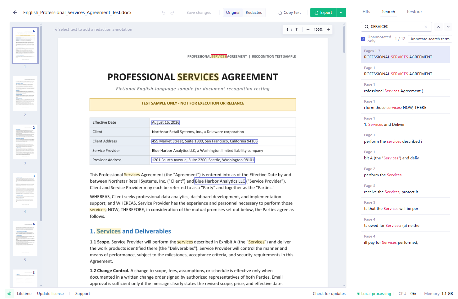 Search and navigate document content