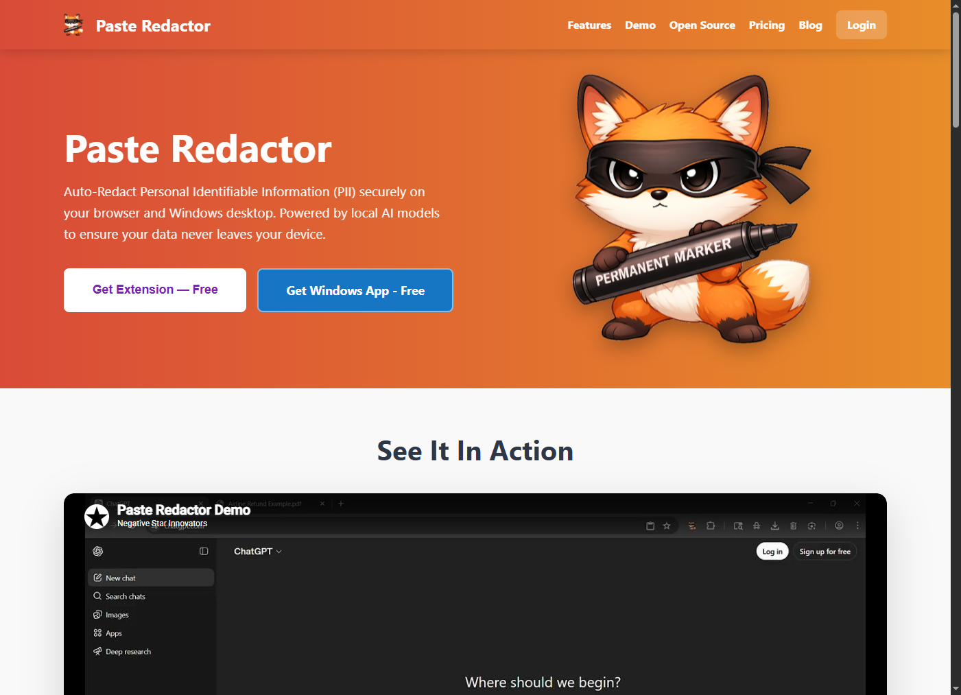 Paste Redactor 公开页面截图归档